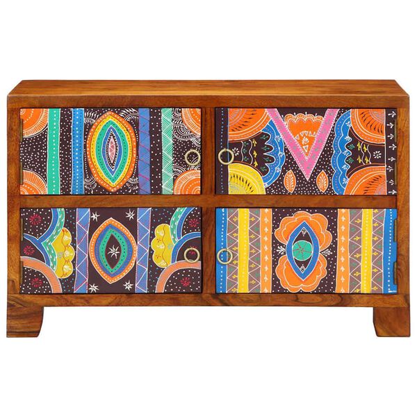 vidaXL Skoskåp med lagring Brun 90 x 35 x 55 cm Massivt akaciaträ