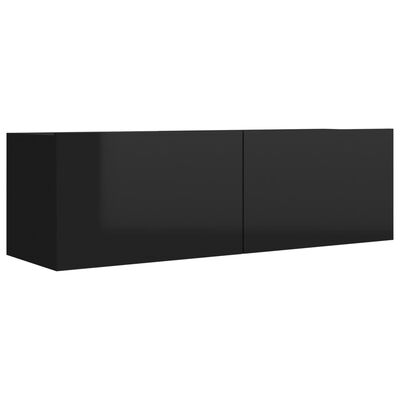 vidaXL TV-bänk svart högglans 100x30x30 cm konstruerat trä