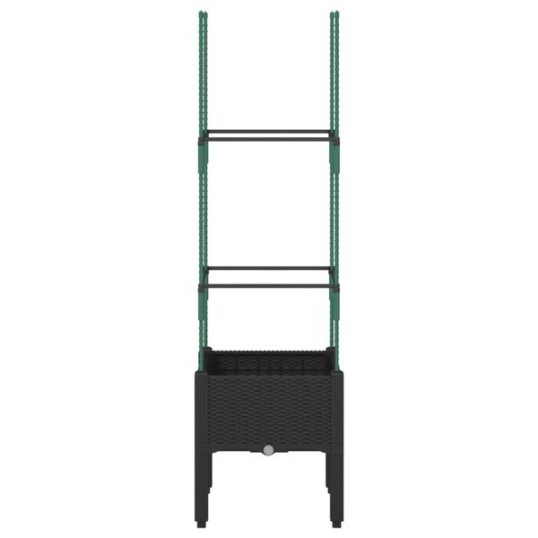 vidaXL Odlingsl&aring;da med spalj&eacute; svart 40x40x142,5 cm PP