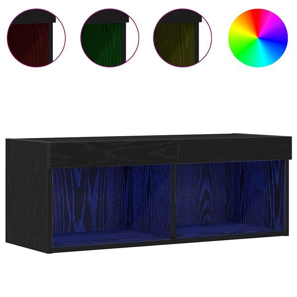 vidaXL TV-b&auml;nkset 2 pcs Svart ek 80 x 30 x 30 cm Konstruerat tr&auml;