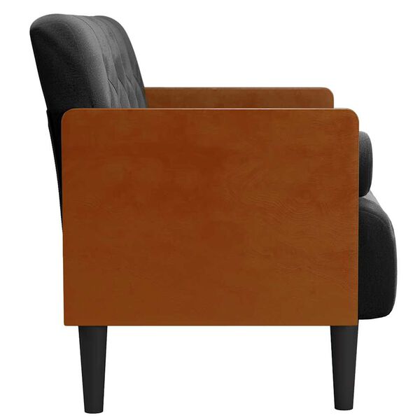 vidaXL Loveseat soffa med dynor svart 110 cm sammet