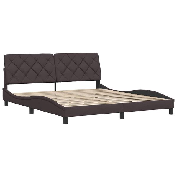 vidaXL Bed Frame without Mattress Dark Brown 180x200 cm Fabric