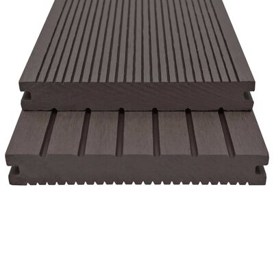 vidaXL WPC massiva golvplattor med tillbehör 20 m² 2,2 m mörkbrun