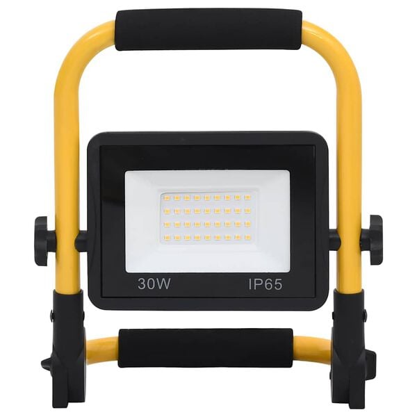 vidaXL Strålkastare med handtag 30 W LED varmvit