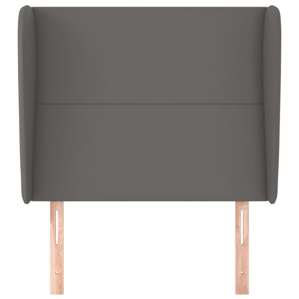 vidaXL S&auml;nggavel med kanter gr&aring; 83x23x118/128 cm konstl&auml;der