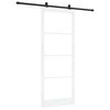 vidaXL Skjutd&ouml;rr ORKDAL Vit 93 x 232 cm Massivt talltr&auml; och glas