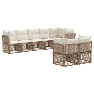 vidaXL Tr&auml;dg&aring;rdsoffset 8 st Beige konstrotting