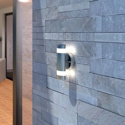 Vägglampa LED rostfritt stål ute- och inomhus