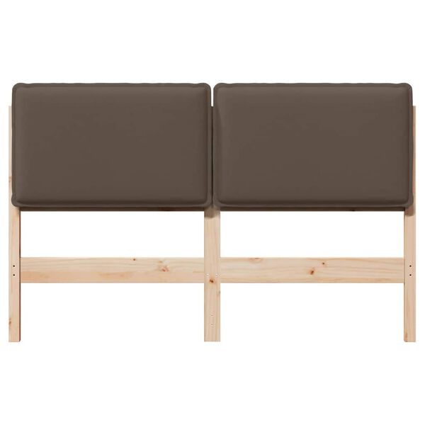 vidaXL Kl&auml;dd s&auml;nggavel Naturlig och Ljus Gr&aring; 160 cm Massiv furu