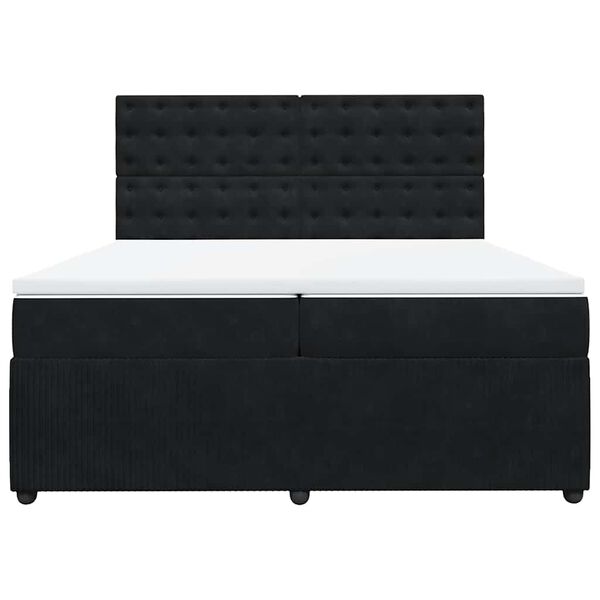 vidaXL Rams&auml;ng med madrass svart 200x200 cm sammet