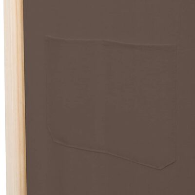 vidaXL Rumsavdelare 5 paneler 200x170x4 cm brun tyg