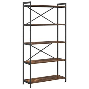 vidaXL Hyllsystem 80 x 30 x 155 cm Konstruerat tr&auml; R&ouml;kt ek
