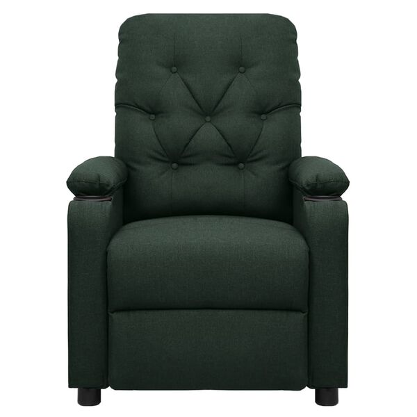 vidaXL Massagef&aring;t&ouml;lj m&ouml;rkgr&ouml;n tyg