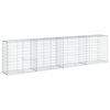 vidaXL Gabionkorg med skydd 400x50x100 cm galvaniserat j&auml;rn