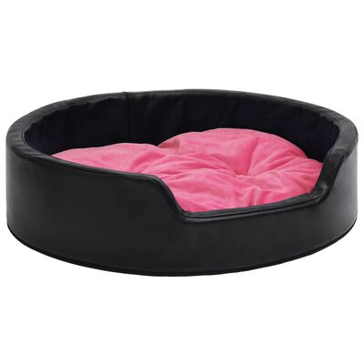 vidaXL Hundbädd svart och rosa 79x70x19 cm plysch och konstläder