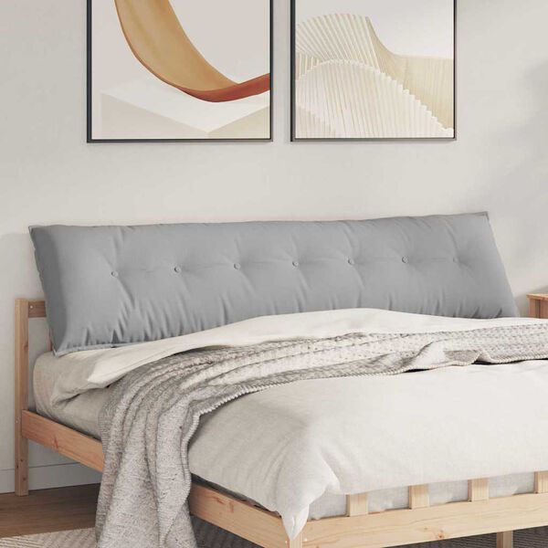 vidaXL Ryggkudde Moln Gr&aring; 200 x 19 x 50 cm tyg