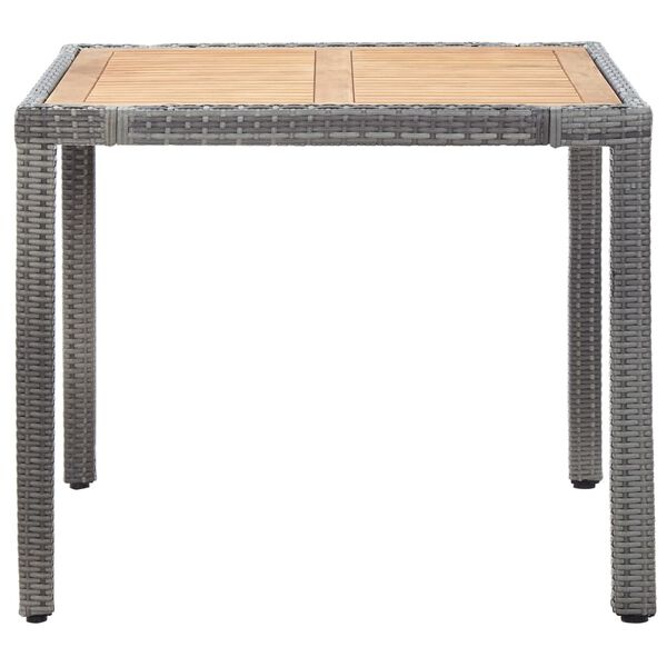 vidaXL Matgrupp för trädgården med dynor 5 delar konstrotting grå