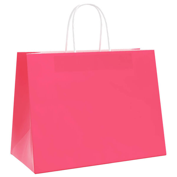 vidaXL Pappersp&aring;sar 250 st med handtag rosa 32x17x25 cm