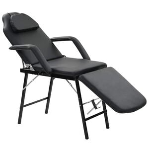 vidaXL B&auml;rbar behandlingsstol konstl&auml;der 185x78x76 cm svart