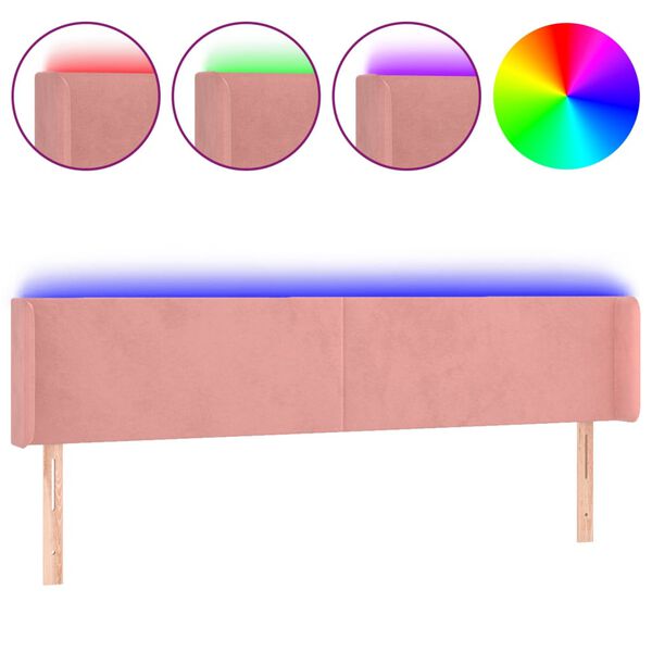 vidaXL S&auml;nggavel LED rosa 183x16x78/88 cm sammet
