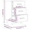 vidaXL Sängbord rökfärgad ek 40x40x66 cm konstruerat trä