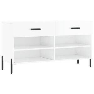vidaXL Skob&auml;nk vit h&ouml;gglans 102x35x55 cm konstruerat tr&auml;