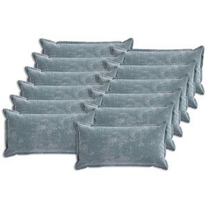 vidaXL Kudd&ouml;verdrag 12 pcs HOUTEN Ljusbl&aring; 40 x 80 cm Chenilletyg
