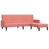 vidaXL B&auml;ddsoffa 2-sits med fotpall rosa sammet