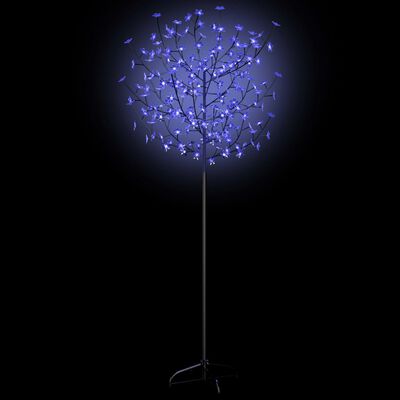 vidaXL Plastgran 200 LED körsbärsblommor blåvitt ljus 180 cm