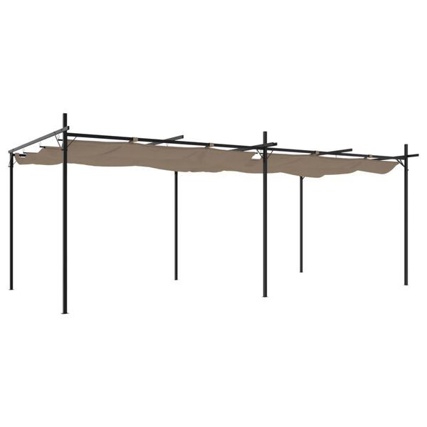 vidaXL Pergola med infällbart tak taupe 589x292x230 cm