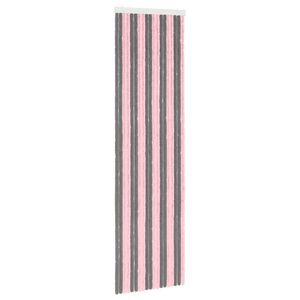 vidaXL Insektsgardin Chenille Silvergr&aring; och Rosa 56 x 200 cm 100% PP
