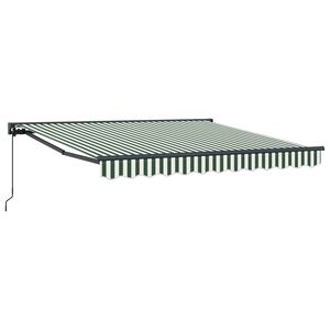 vidaXL Markisram Gr&ouml;n och Vit 300 x 250 cm Polyester med PU-bel&auml;ggning