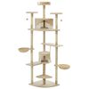 vidaXL Kl&ouml;str&auml;d med sisalpelare 203 cm beige och vit