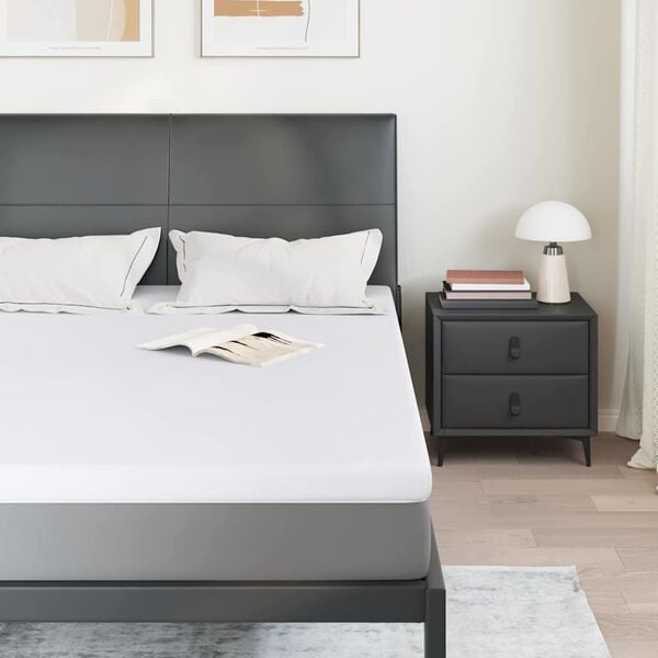 vidaXL Madrasskydd Vit 200 x 200 x 7 cm Jacquard tyg