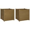 vidaXL Odlingslåda 2 st honungsbrun 60x60x60 cm massiv furu
