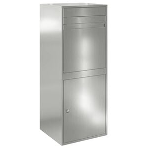vidaXL Paketbox med lagring Silver 47,5 x 38 x 59 cm Galvaniserat St&aring;l