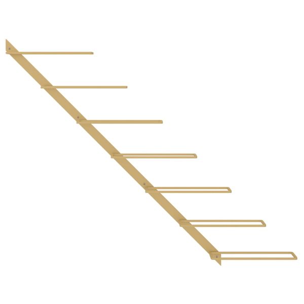 vidaXL Väggmonterat vinställ för 7 flaskor guld metall