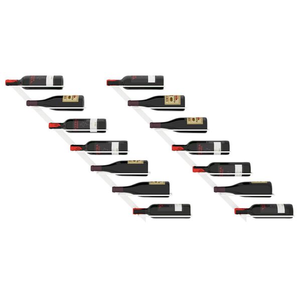 vidaXL Väggmonterat vinställ för 7 flaskor 2 st vit metall