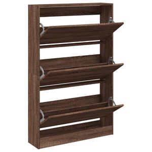 vidaXL Skohylla brun ek 80x21x125,5 cm konstruerat tr&auml;