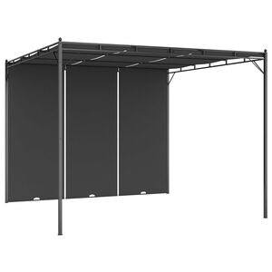 vidaXL Tr&auml;dg&aring;rdspaviljong med draperier 3x3x2,25 m antracit