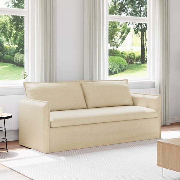 vidaXL Soffa Kr&auml;m 196 x 82 x 85 cm tyg