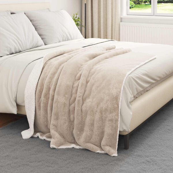 vidaXL Kastfilt Beige 130 x 150 cm Fleece
