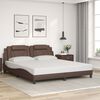 vidaXL Bed Frame "Viana" with LED without Mattress Brown 180x200 cm