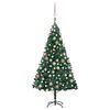 vidaXL Belyst plastgran med kulor gr&ouml;n 120 cm PVC
