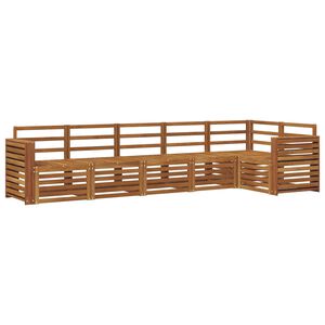 vidaXL Sektionsoffgrupp 6 pcs Naturf&auml;rg Massivt Akaciatr&auml;
