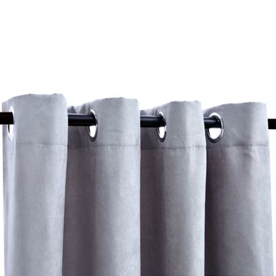 vidaXL Mörkläggningsgardiner med metallringar 2 st grå 140x245 cm