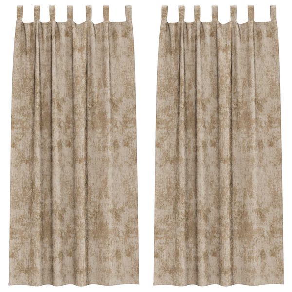 vidaXL Sammetsgardiner 2 pcs champagne 260 x 140 cm Sammet