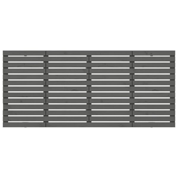 vidaXL V&auml;ggmonterad huvudgavel gr&aring; 206x3x91,5 cm massiv furu