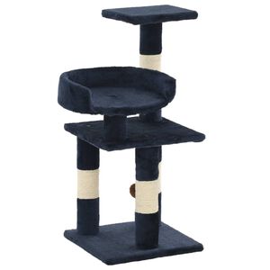 vidaXL Kattr&auml;d med kl&ouml;spelare i sisal 65 cm bl&aring;