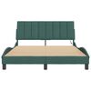 vidaXL Bed Frame with LED without Mattress "Hanko" Dark Green 140x200 cm Velvet